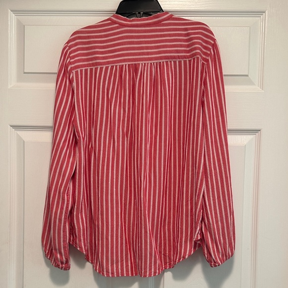 J. Crew Red and White Striped Blouse - Picture 4 of 5